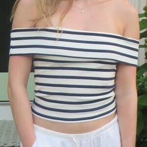 Off the shoulder striped top